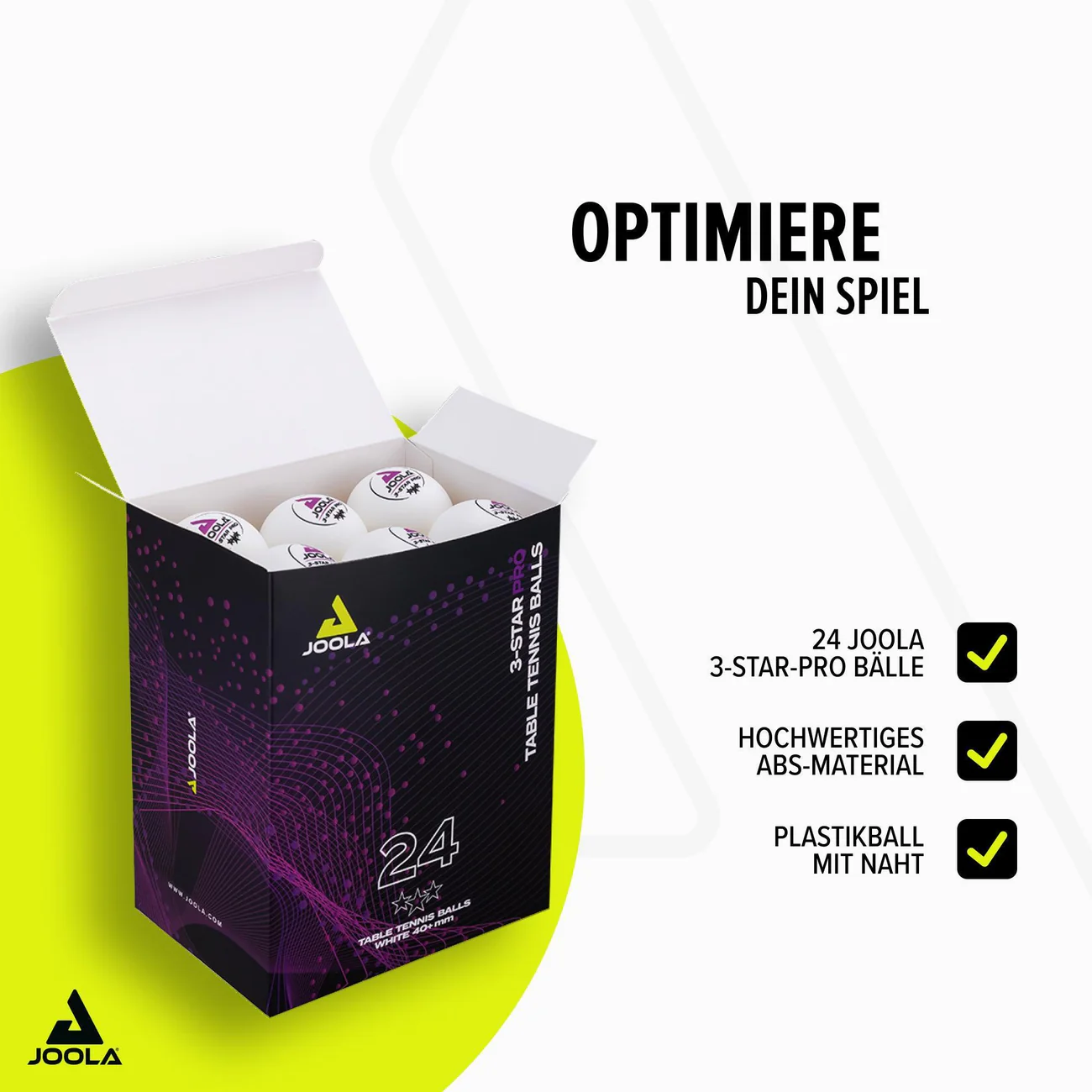 JOOLA TABLE TENNIS BALL 3-STAR PRO*** 40+ PACK OF 12
