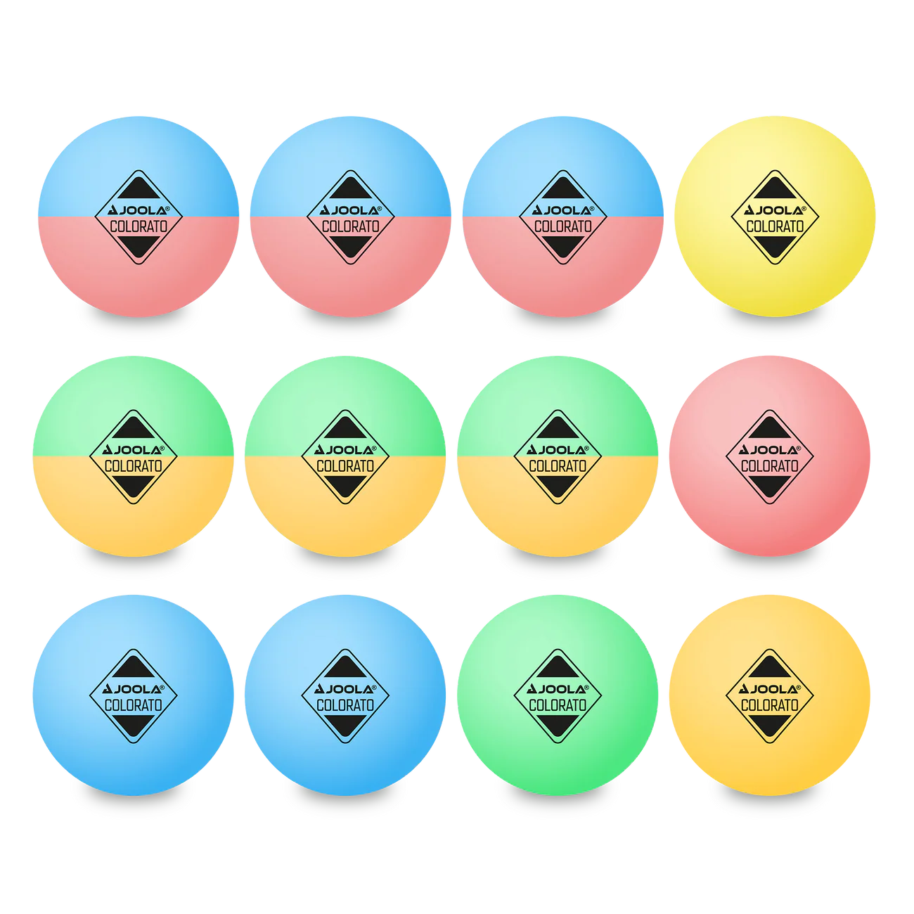 JOOLA TABLE TENNIS BALL COLORATO PACK OF 12